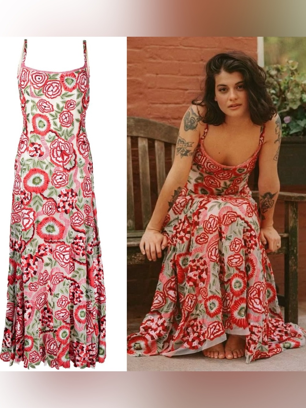NWT Rachel Gilbert Gigi Floral Embroidered Gown Wedding Guest Dress